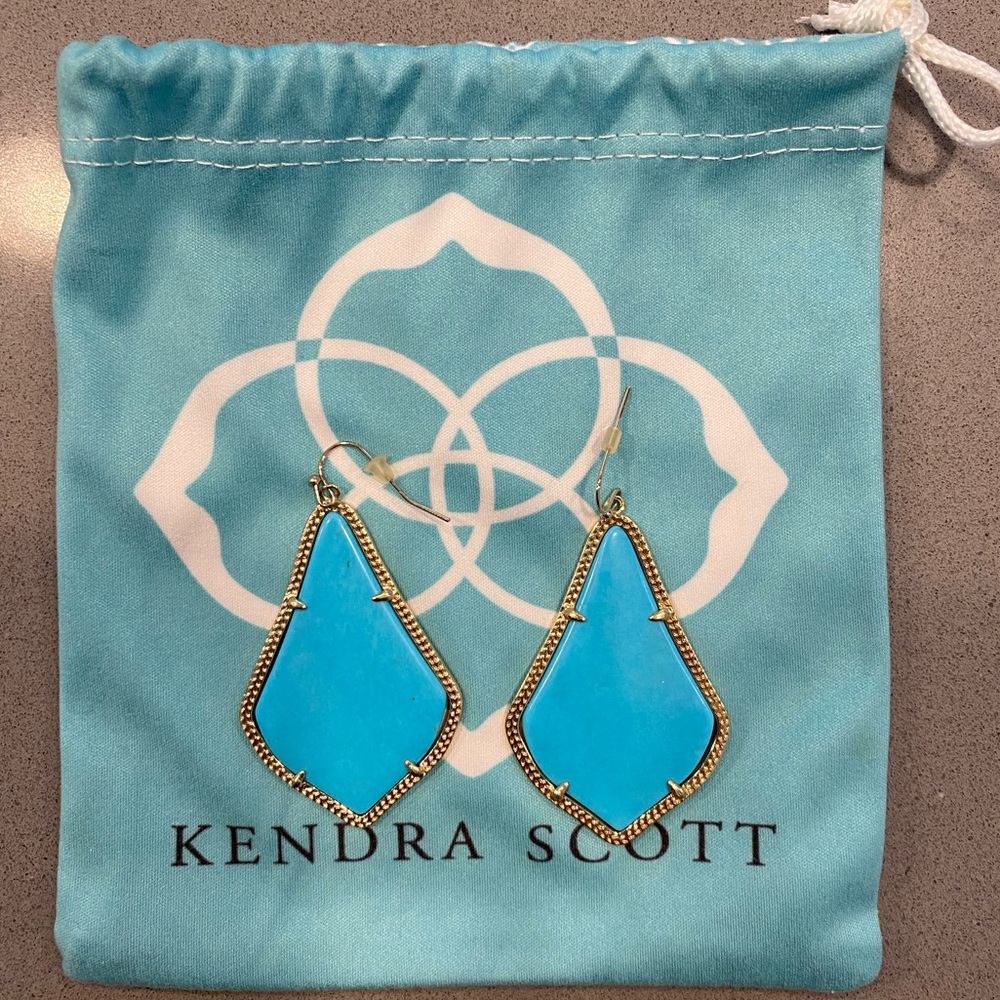 Kendra Scott Alex Gold earrings in bright blue